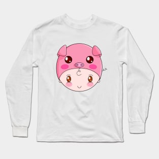 Cute Chubby Pig Long Sleeve T-Shirt